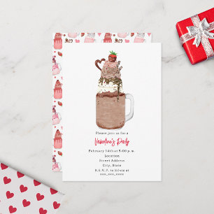 Schokoladen-Milchshake Valentinstag-Party-Einladun Einladung