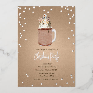 Schokoladen-Milchshake Weihnachtsfeier Folieneinladung