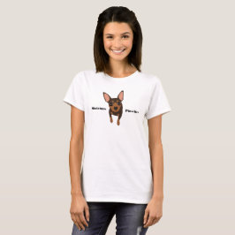 Schokoladen-minimaler Buttonminiaturpinscher-T - T-Shirt