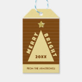 Schokoladen-Minimalist-Christbaum-Name Geschenkanhänger (Vorderseite)