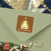 Schokoladen-Minimalist-Christbaum-Name Quadratischer Aufkleber