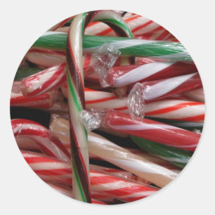 Schokoladen-Minze-Zuckerstangen Festlich Runder Aufkleber