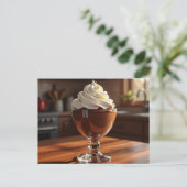 Schokoladen-Mousse-Rezeptkarte Postkarte (Stehend Vorderseite)