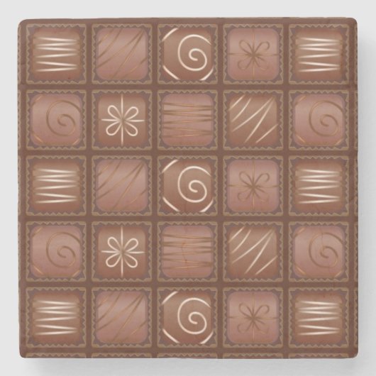 Schokoladen-Muster Steinuntersetzer (Vorderseite)