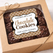 Schokoladen- (oder jede andere Formulierung) Cooki Quadratischer Aufkleber