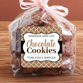 Schokoladen- (oder jede andere Formulierung) Cooki Quadratischer Aufkleber