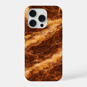 Schokoladen-Peanut-Butter-Marmor mit Goldäderung iPhone 15 Pro Hülle