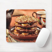 Schokoladen-Pfannkuchen mit Bananen und Karamell Mousepad (Mit Mouse)