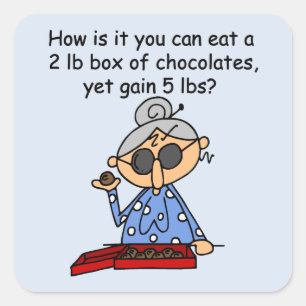 Schokoladen-Richtung Quadratischer Aufkleber