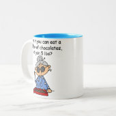 Schokoladen-Richtung Zweifarbige Tasse (Vorderseite Links)