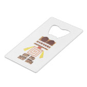 Schokoladen-Roboter-Kreditkarte-Flaschen-Öffner Geldkarten Flaschenöffner (Vorderseite Schrägansicht)