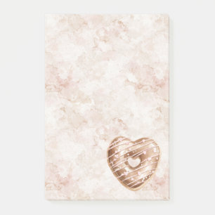 Schokoladen-Rosa-Herz-Keks Post-it Klebezettel