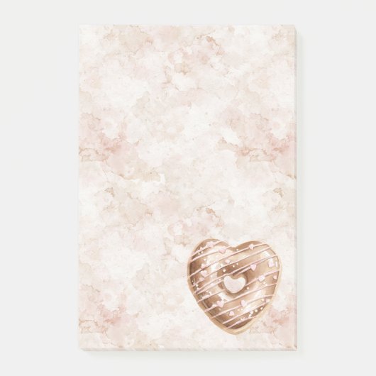 Schokoladen-Rosa-Herz-Keks Post-it Klebezettel (Vorderseite)