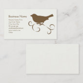 Schokoladen-Spatz mit Band Visitenkarte (Vorne/Hinten)