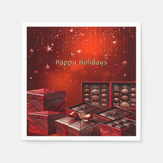 Schokoladen Süßigkeiten Feiertags Serviette (Vorderseite)