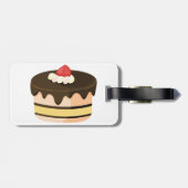 Schokoladen-Tropf-Torte mit Erdbeere Gepäckanhänger (Rückseite horizontal)