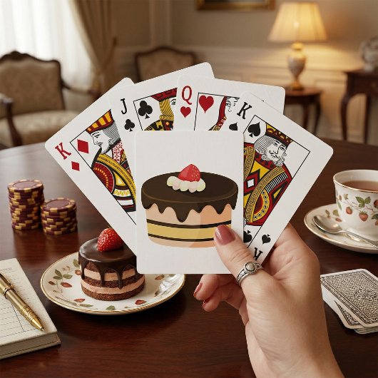 Schokoladen-Tropf-Torte mit Erdbeere Spielkarten