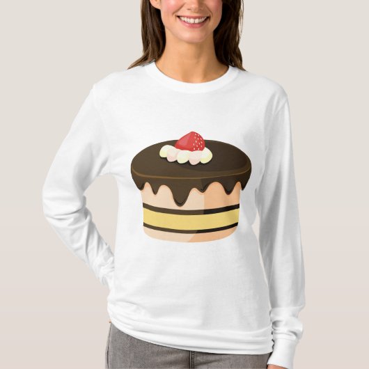 Schokoladen-Tropf-Torte mit Erdbeere T-Shirt (Vorderseite)