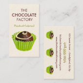 Schokoladen-Trüffel-Illustrations-Visitenkarten Visitenkarte (Vorne/Hinten)
