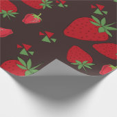 Schokoladen- und Erdbeermuster Geschenkpapier (Ecke)