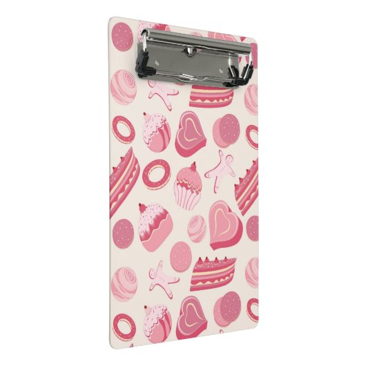 Schokoladen- und Gebäckmuster 2 Mini Klemmbrett (Schrägansicht)