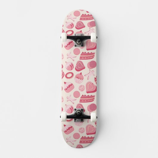 Schokoladen- und Gebäckmuster 2 Skateboard (Vorderseite)