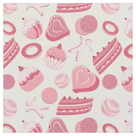 Schokoladen- und Gebäckmuster 2 Stoff (Nahaufnahme)