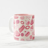 Schokoladen- und Gebäckmuster 2 Zweifarbige Tasse (Vorderseite Links)