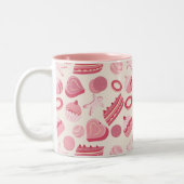 Schokoladen- und Gebäckmuster 2 Zweifarbige Tasse (Links)
