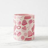 Schokoladen- und Gebäckmuster 2 Zweifarbige Tasse (Mittel)
