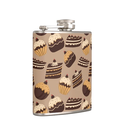 Schokoladen- und Gebäckmuster 3 Flachmann (Rechts)