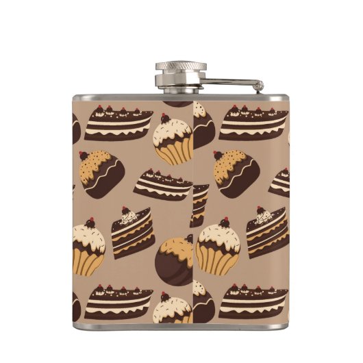 Schokoladen- und Gebäckmuster 3 Flachmann (Rückseite)