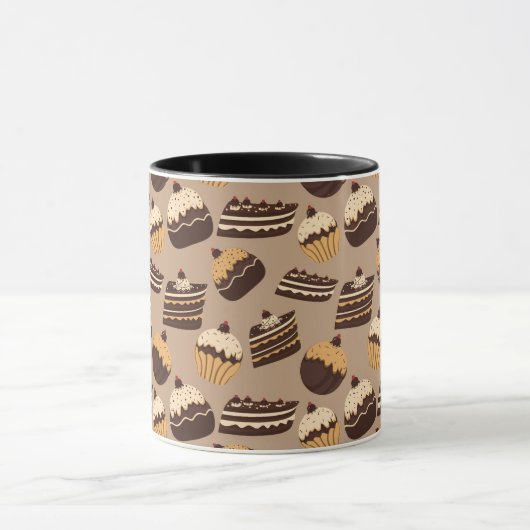 Schokoladen- und Gebäckmuster 3 Tasse (Zentrum)