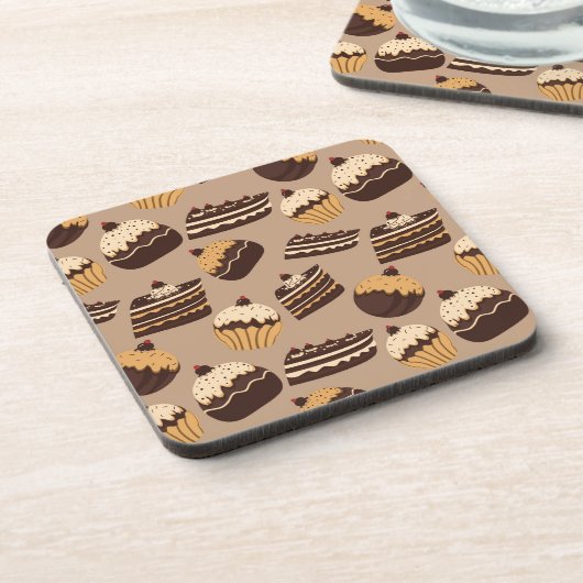Schokoladen- und Gebäckmuster 3 Untersetzer (Linke Seite)