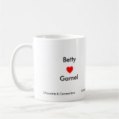 Schokoladen-und Karamell-Liebe Kaffeetasse (Links)