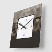 Schokoladen-und Taupe-Block-Streifen Quadratische Wanduhr (Winkel)