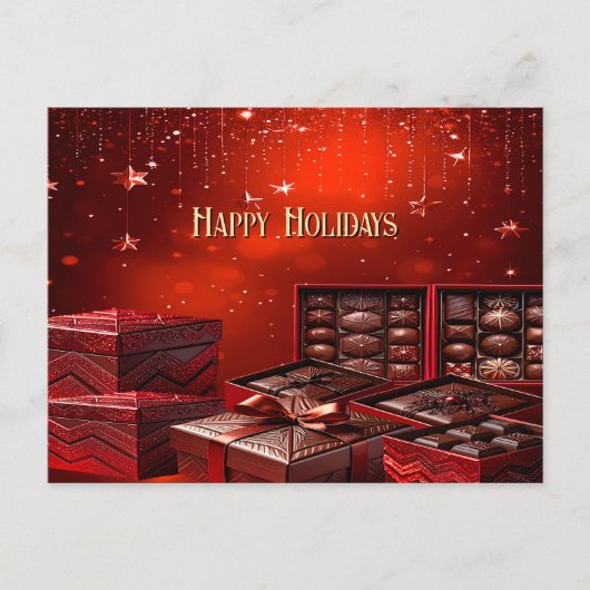 Schokoladen-Weihnachts-Feiertagspostkarte Postkarte (Vorderseite)