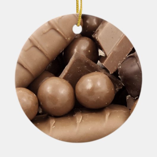 Schokoladen-Weihnachtsverzierung Keramik Ornament (Vorne)
