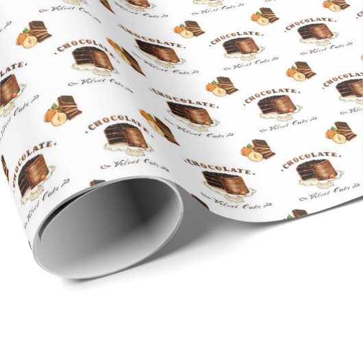 Schokoladen-Zeit-Muster Geschenkpapier (Rolleneckpunkt)