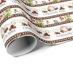 Schokoladen-Zeit-Muster-Geschenkpapier Geschenkpapier
