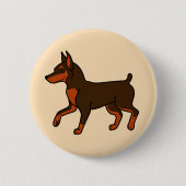 Schokoladen-Zwergpinscher Button (Vorderseite)