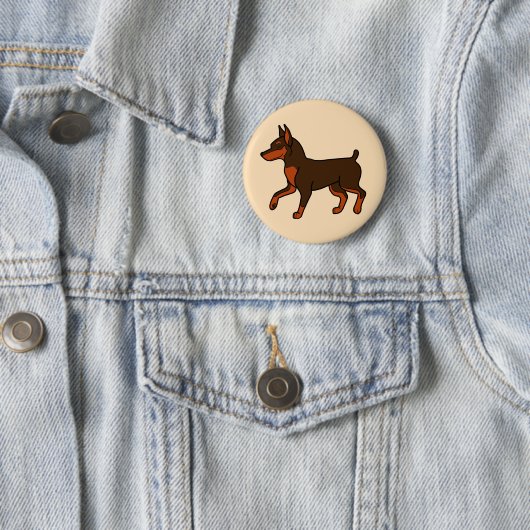 Schokoladen-Zwergpinscher Button (Beispiel)