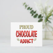 Schokoladenaddict Postkarte (Stehend Vorderseite)