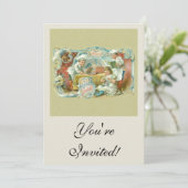 Schokoladenbäcker Antike Einladung (Stehend Vorderseite)