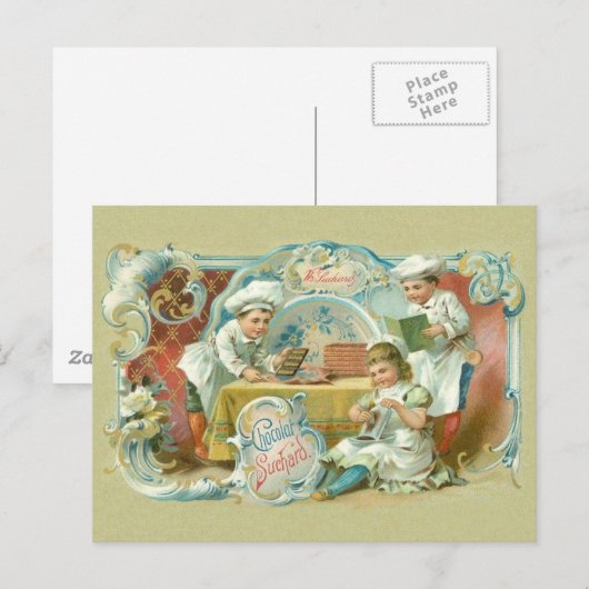 Schokoladenbäcker Antike Postkarte (Vorne/Hinten)