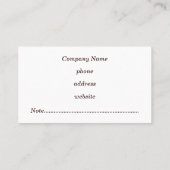 Schokoladenbanner-Visitenkarte Visitenkarte (Rückseite)