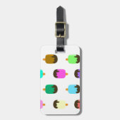 Schokoladenbedeckte Eis Pop Gepäckmarke Gepäckanhänger (Vorderseite vertikal)