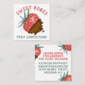 Schokoladenbedeckte Erdbeerkonfektion Quadratische Visitenkarte (Vorne/Hinten)