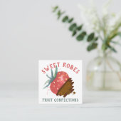 Schokoladenbedeckte Erdbeerkonfektion Quadratische Visitenkarte (Stehend Vorderseite)