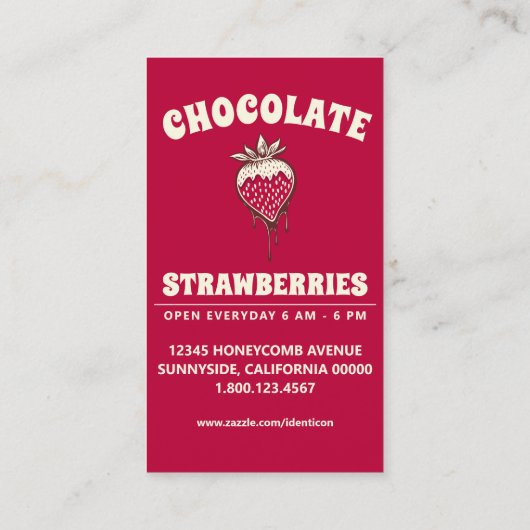 Schokoladenbeere Visitenkarte (Rückseite)